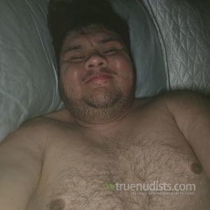 Solo nudist at home